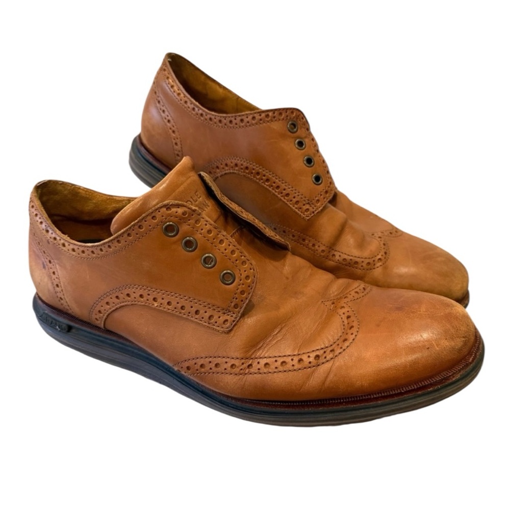Cole Haan Mens OriginalGrand Wingtip Oxford Tan‎ Leather Shoes C31547 Size 13M